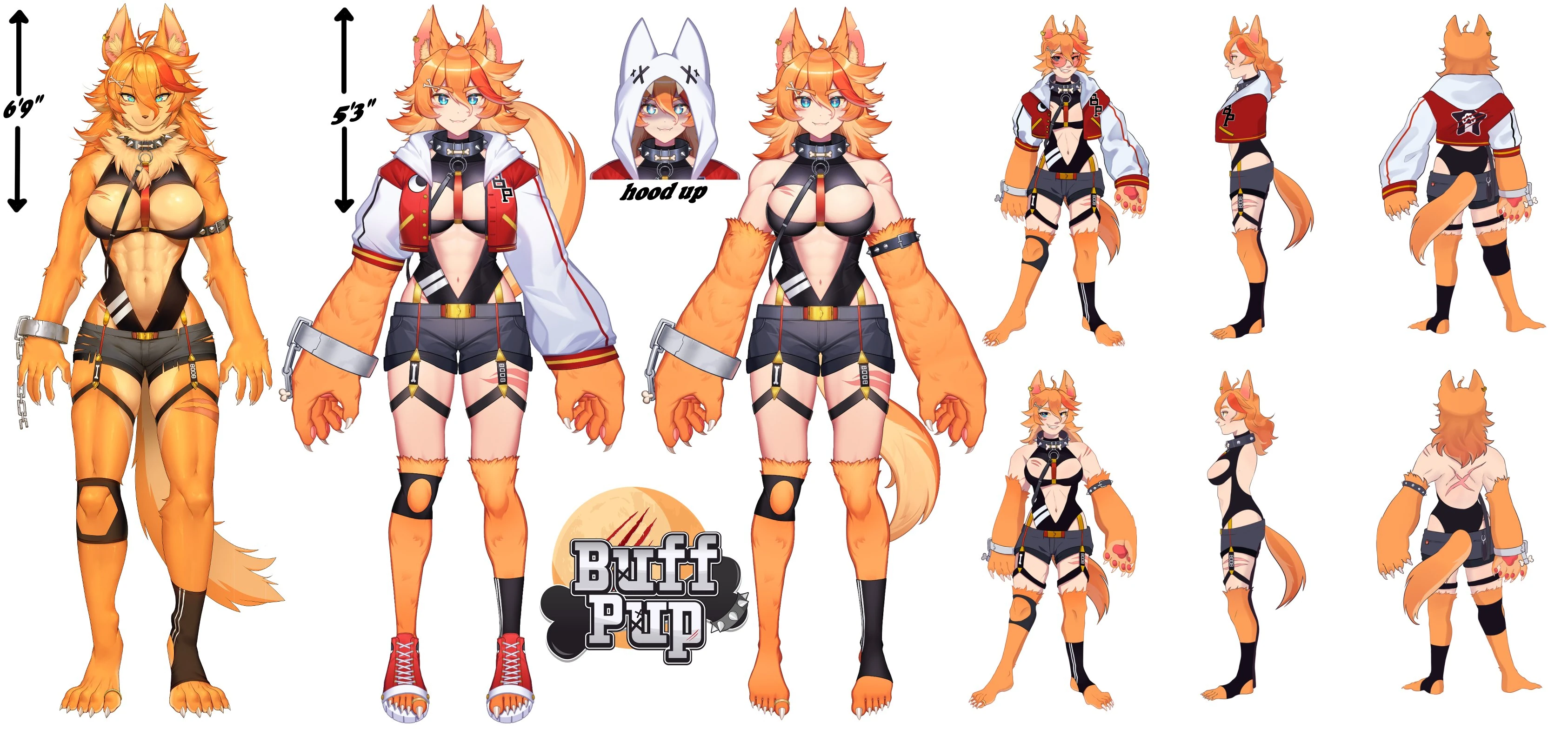 Buffpup's Werepup full 2D ref and Concept Art by Drulle11, WFN_Art, SunnyHinode, and meguminmay