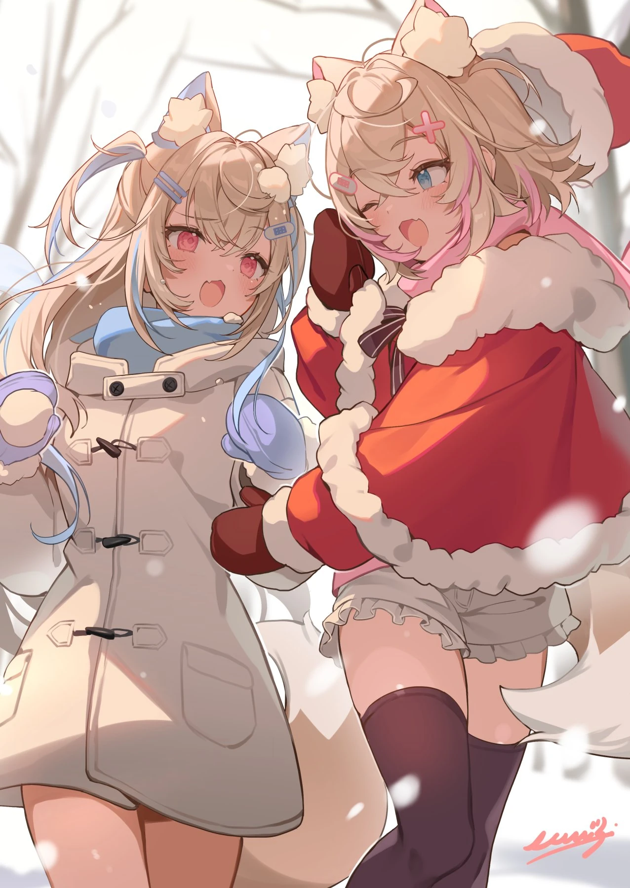 FUWAMOCO Christmas 2023 Illustration by ICOMOCHI