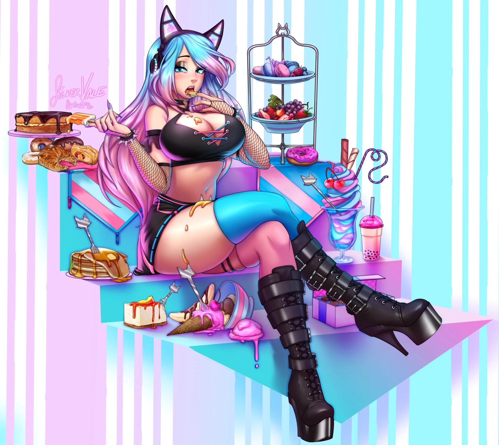 Art by Spatzula which served as Silver's Twitch banner in the latter half of 2020. by spatsula