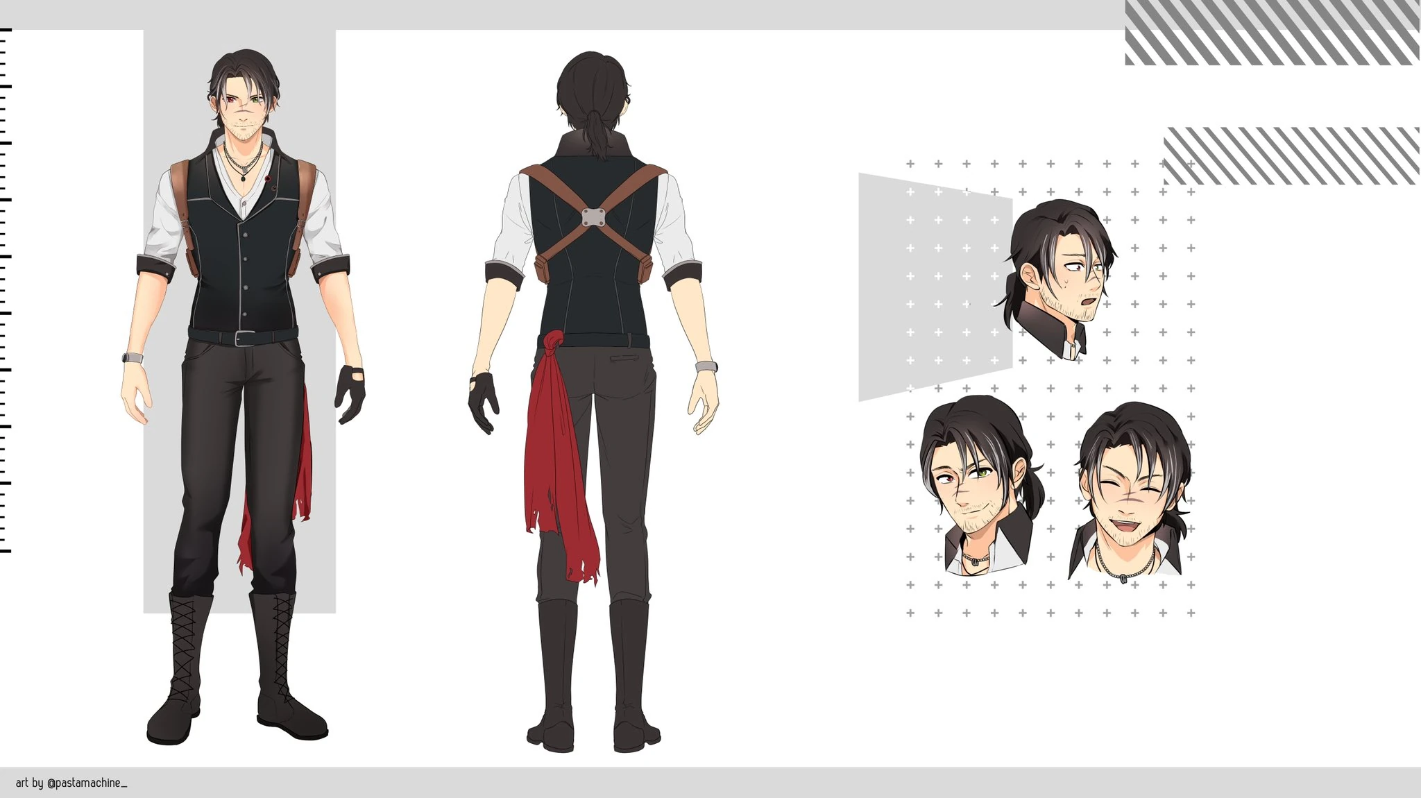 Nightmare Detective's first Turnaround reference sheet, drawn by Pasta Machine