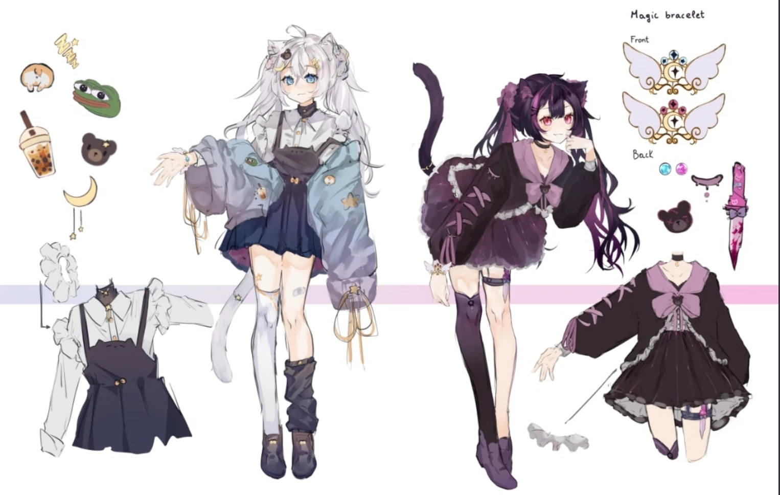 Mari Yume's v3 & Yumi's v2 Concept Sheet