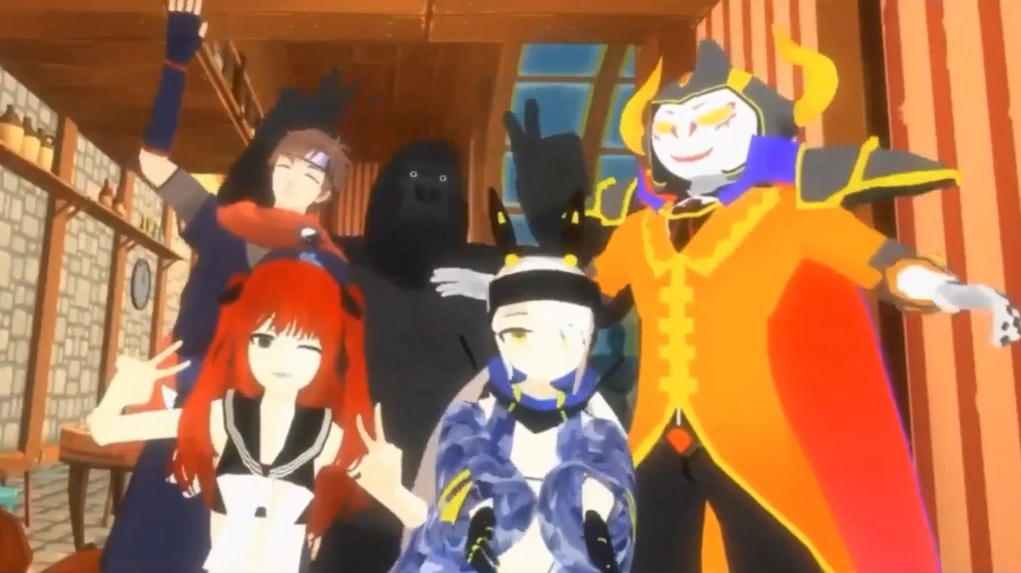 Reunion of the Tenmakinin ver G. on 30 December 2018. (Clockwise from bottom left: Kurumi, Inui, Gorilla, Akkun and Neets)