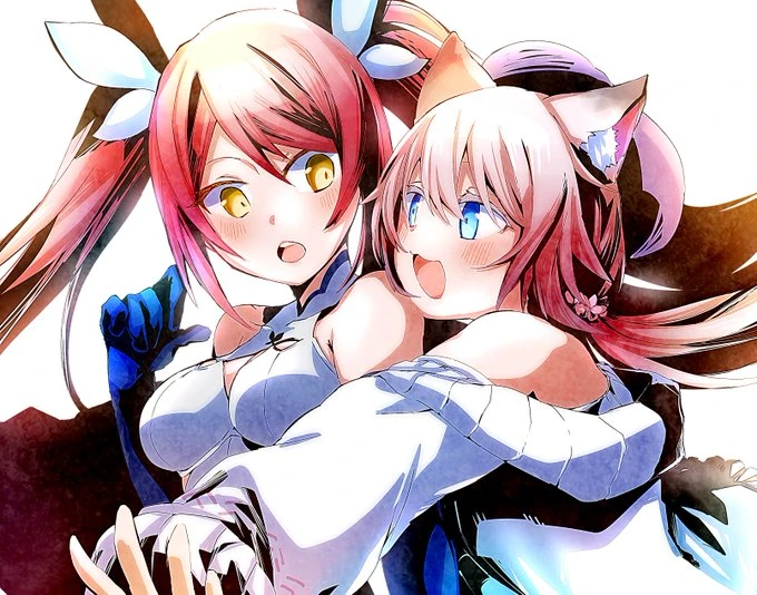 Effie with her Friend Nina by @ChickenCurry_V