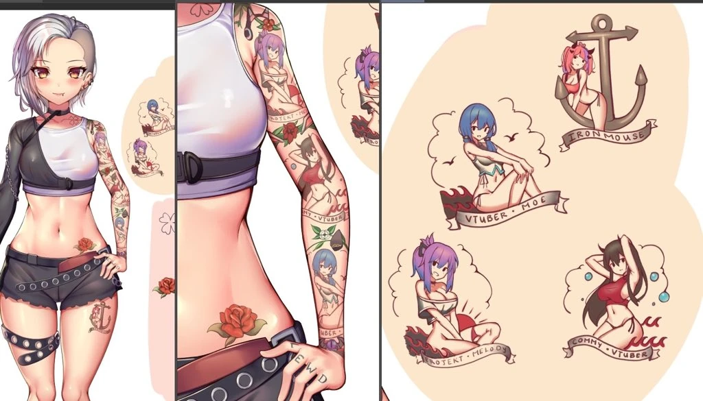 FeFe's tattoos<br>(by Kaptivate)