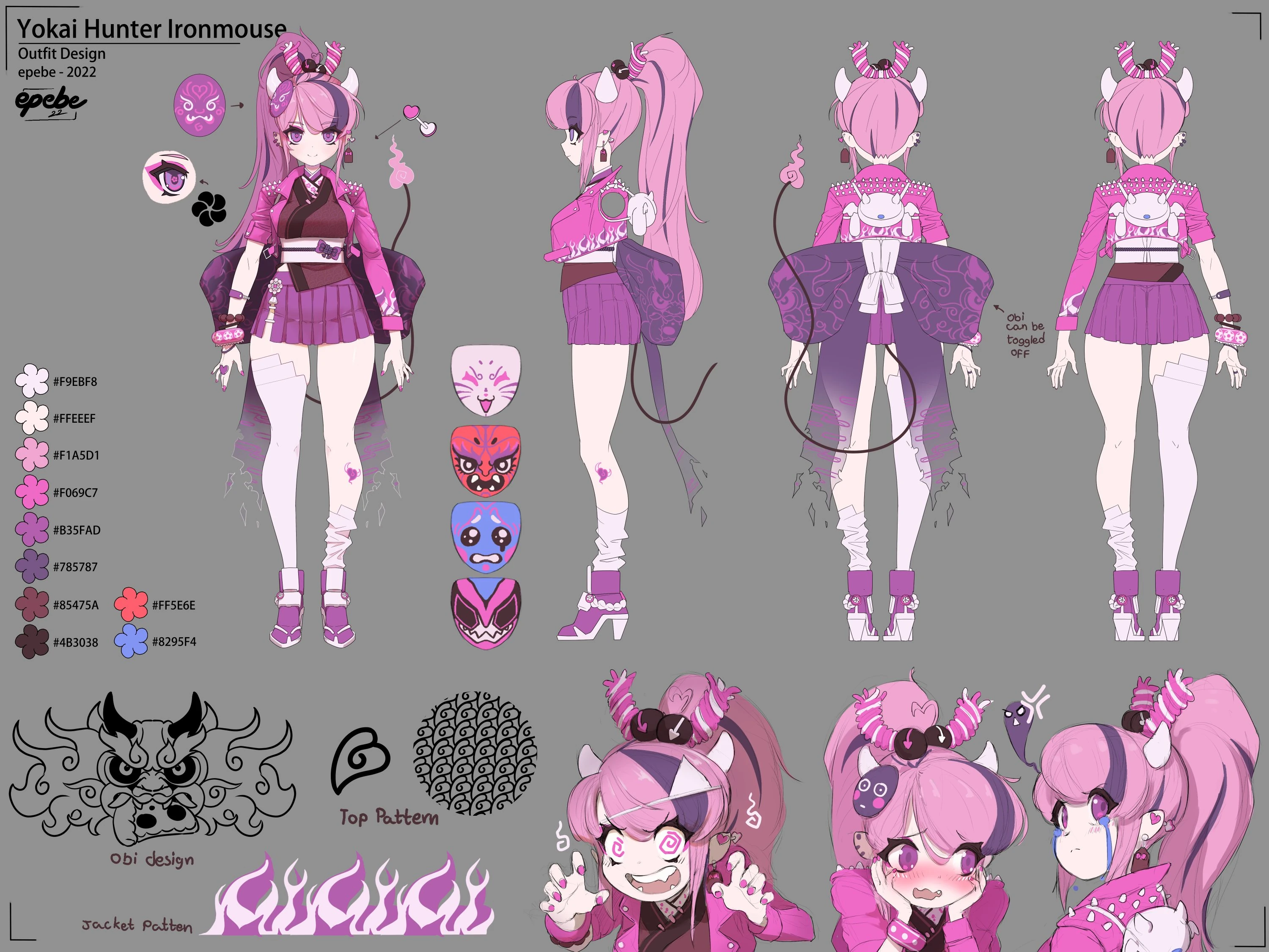 Ironmouse Yokai Hunter Reference Sheet by epebe