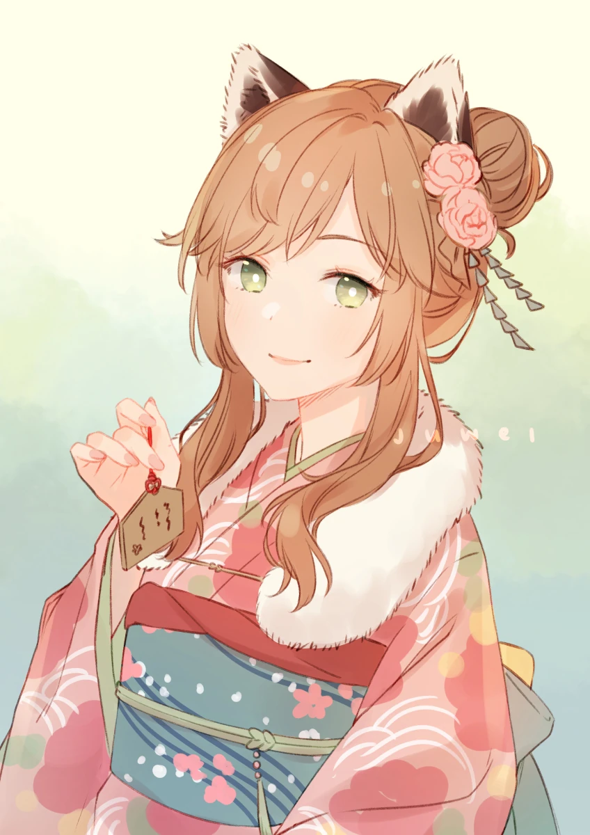 Tsubaki in a Japanese New Year's outfit<br>(by Tsubaki)
