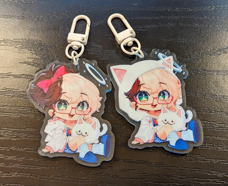 Rainy Cozy Time Acrylic Keychain<br>Art by Nek0Galleta