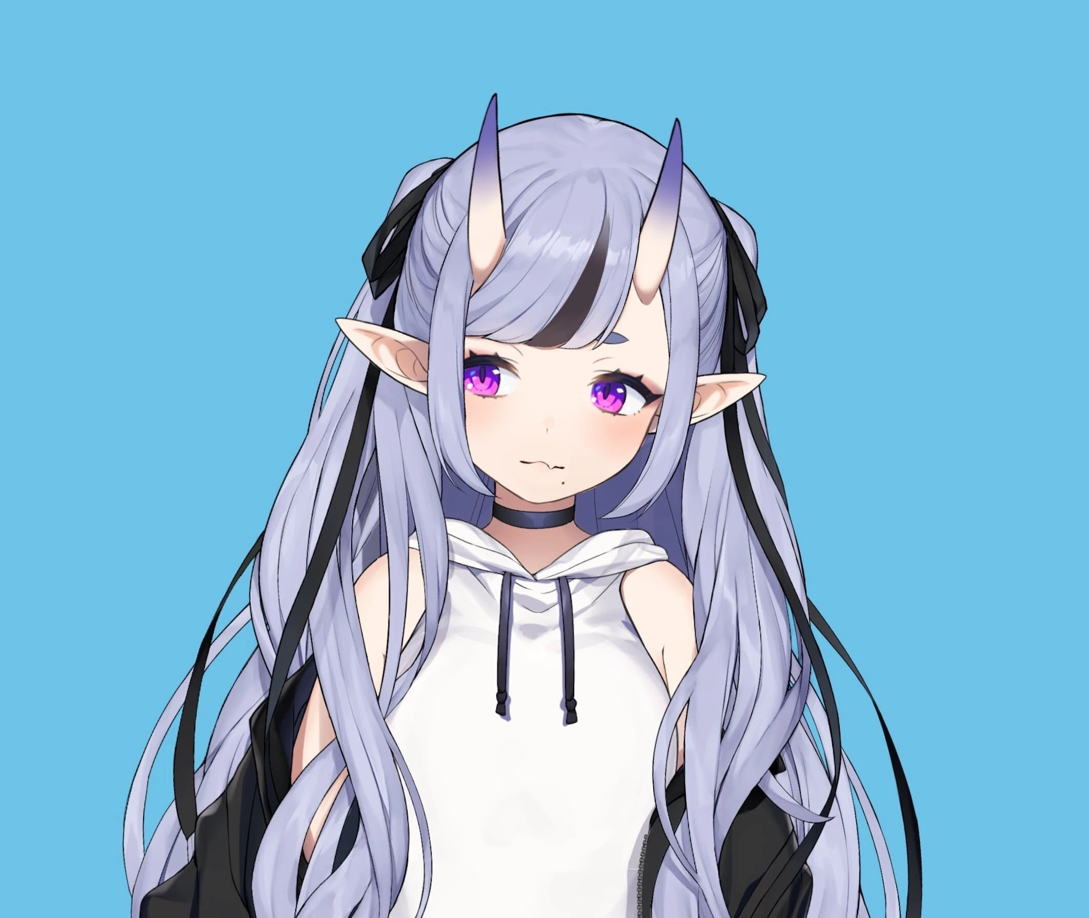 Hoodie + Jacket With Long Two-Side Up Hairstyle