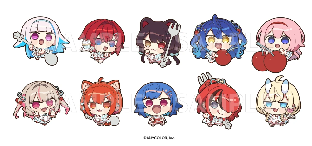 NIJISANJI 8th with cake!<br>Lovely Diner Chibis by Suzuki