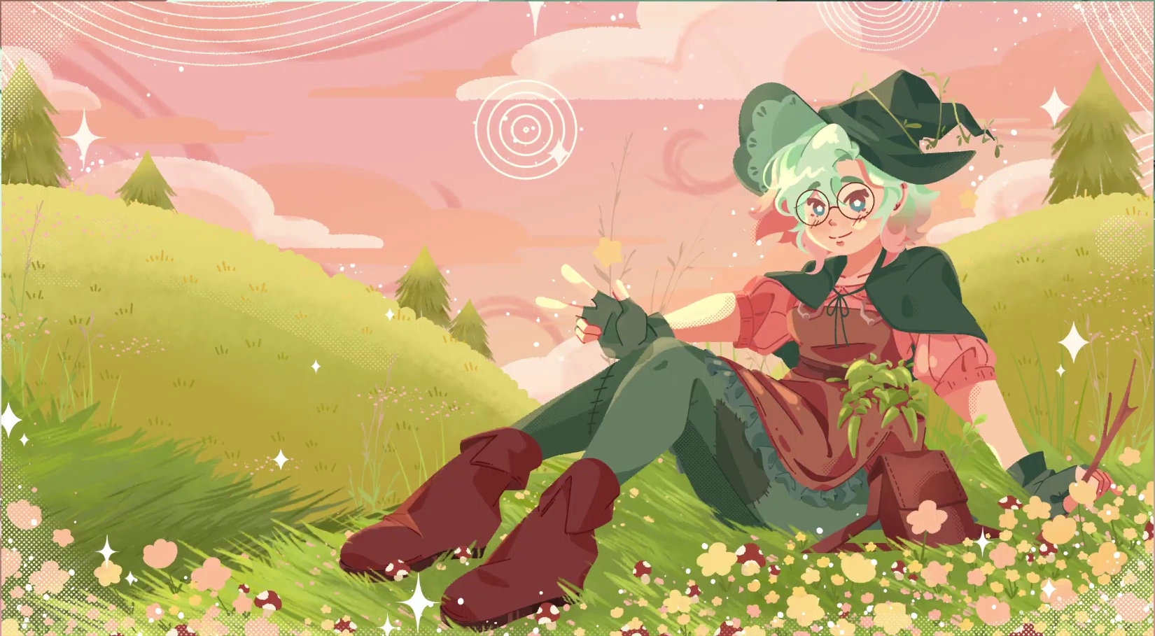 Start & End screen, drawn by paper_koi_fish (on X/Twitter)