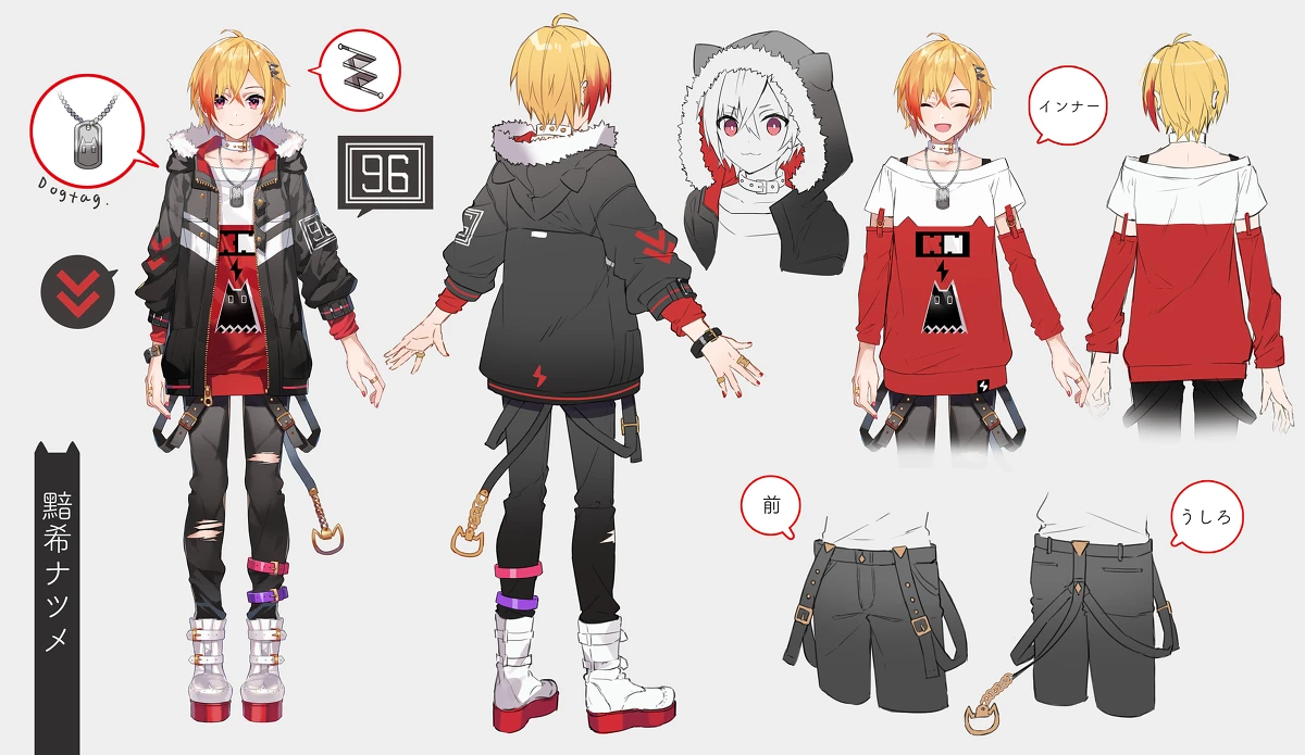 Reference sheet for her 2D model