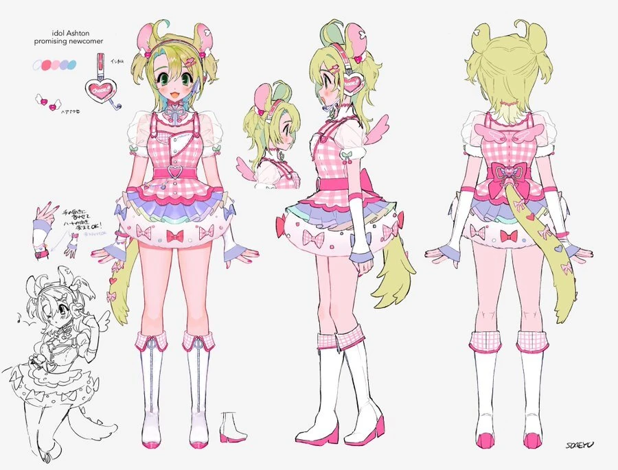 3D Idol Outfit Reference Sheet