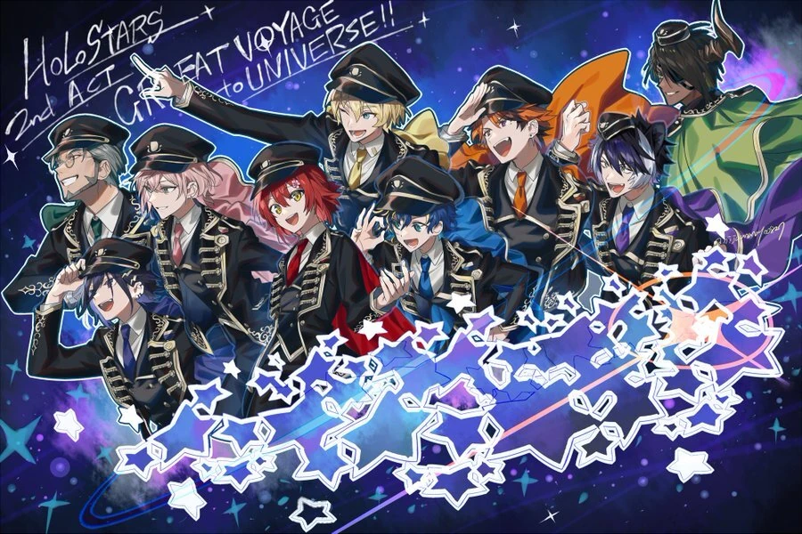 HOLOSTARS 2nd ACT GREAT VOYAGE to UNIVERSE!! Illustration<br>by Ninahachi