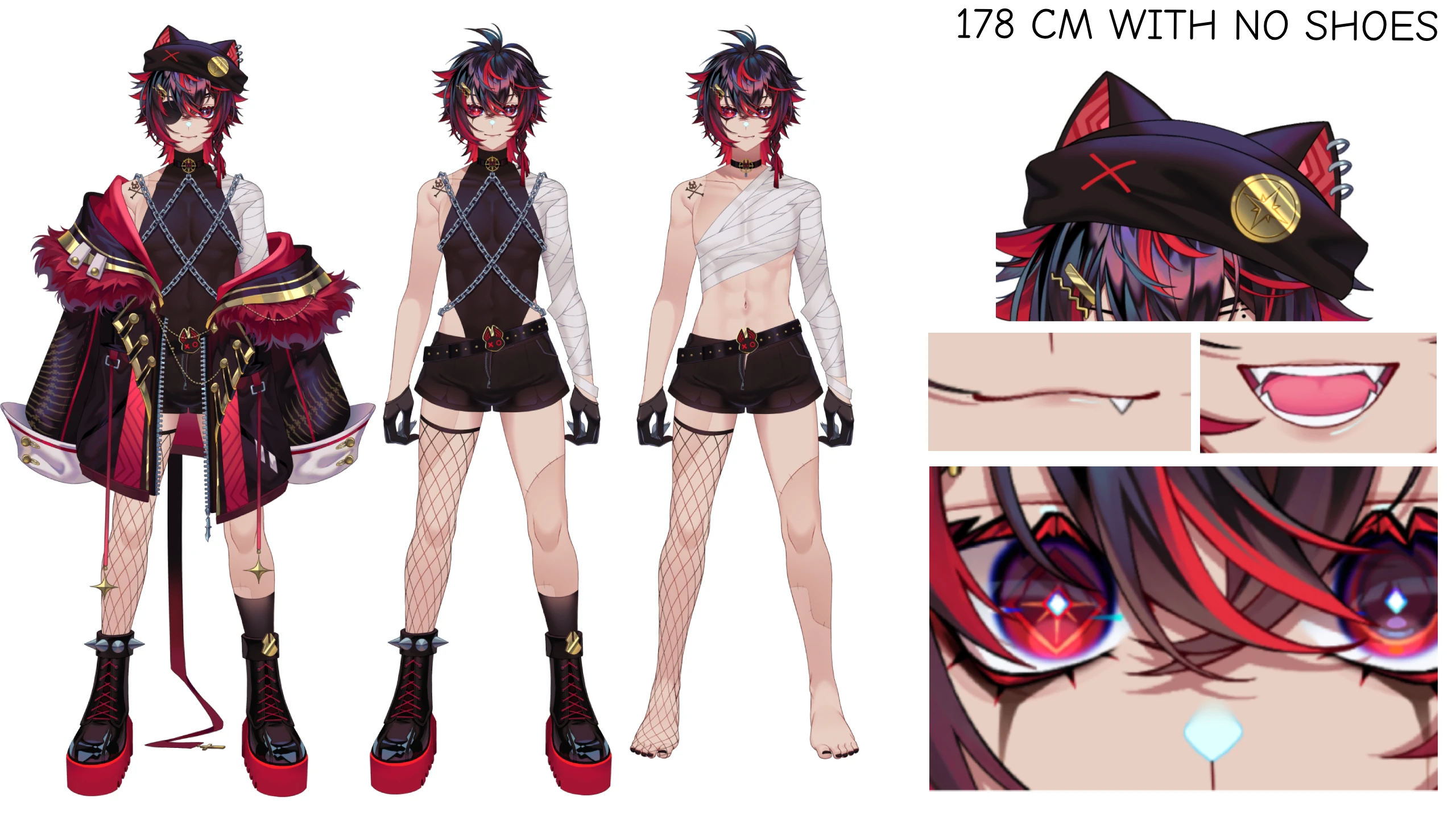 Unofficial K9Kuro Reference Sheet posted by Kuro, Art by xeapher (@xeyaya)