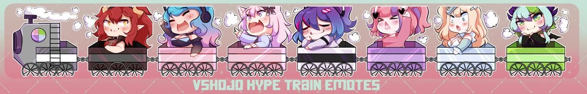 Vshojo Hype Train Emotes by LilythArts