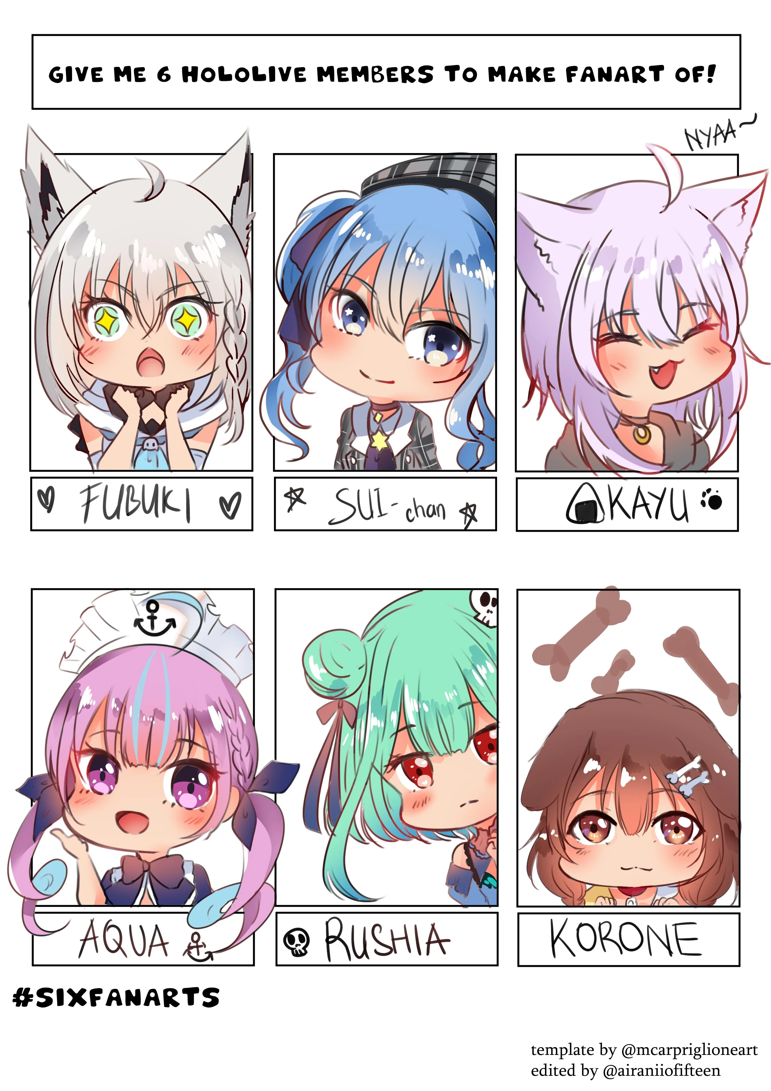 6 Fanarts of hololive<br>by Airani Iofifteen