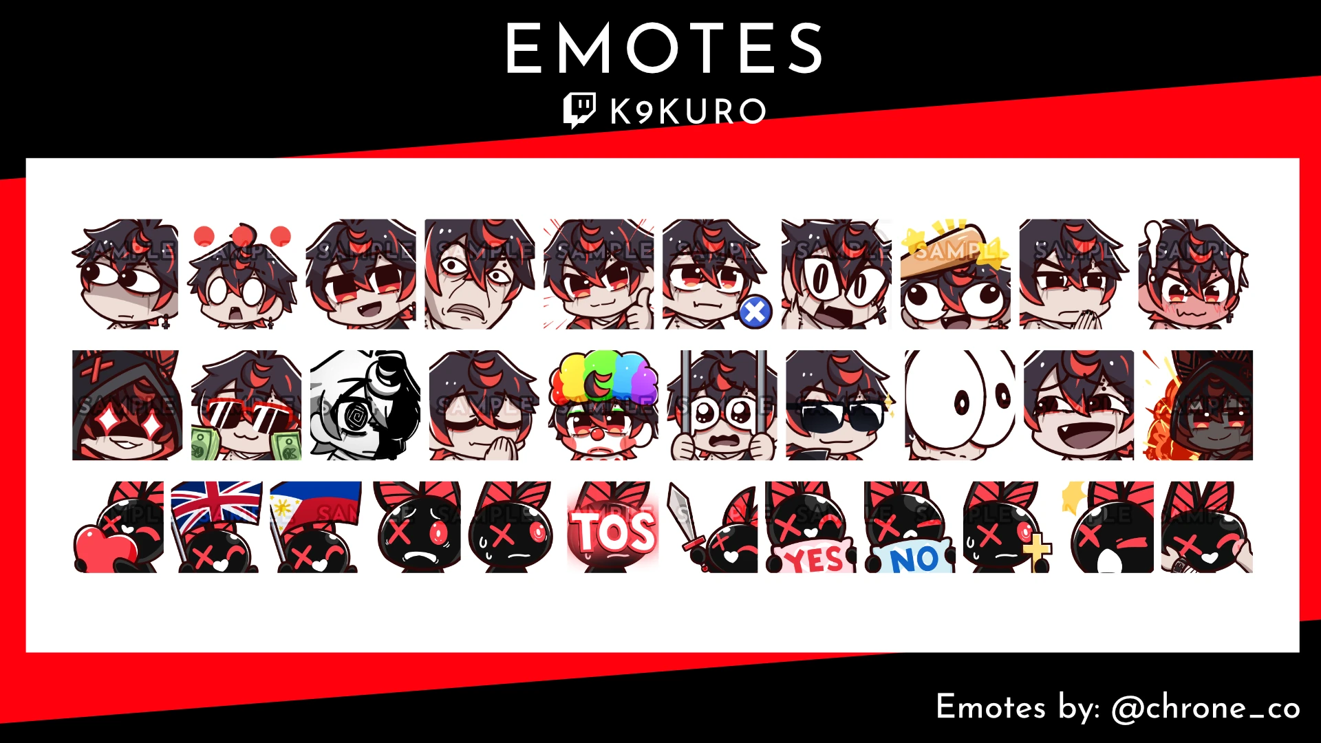 K9Kuro Emotes by Chroneco