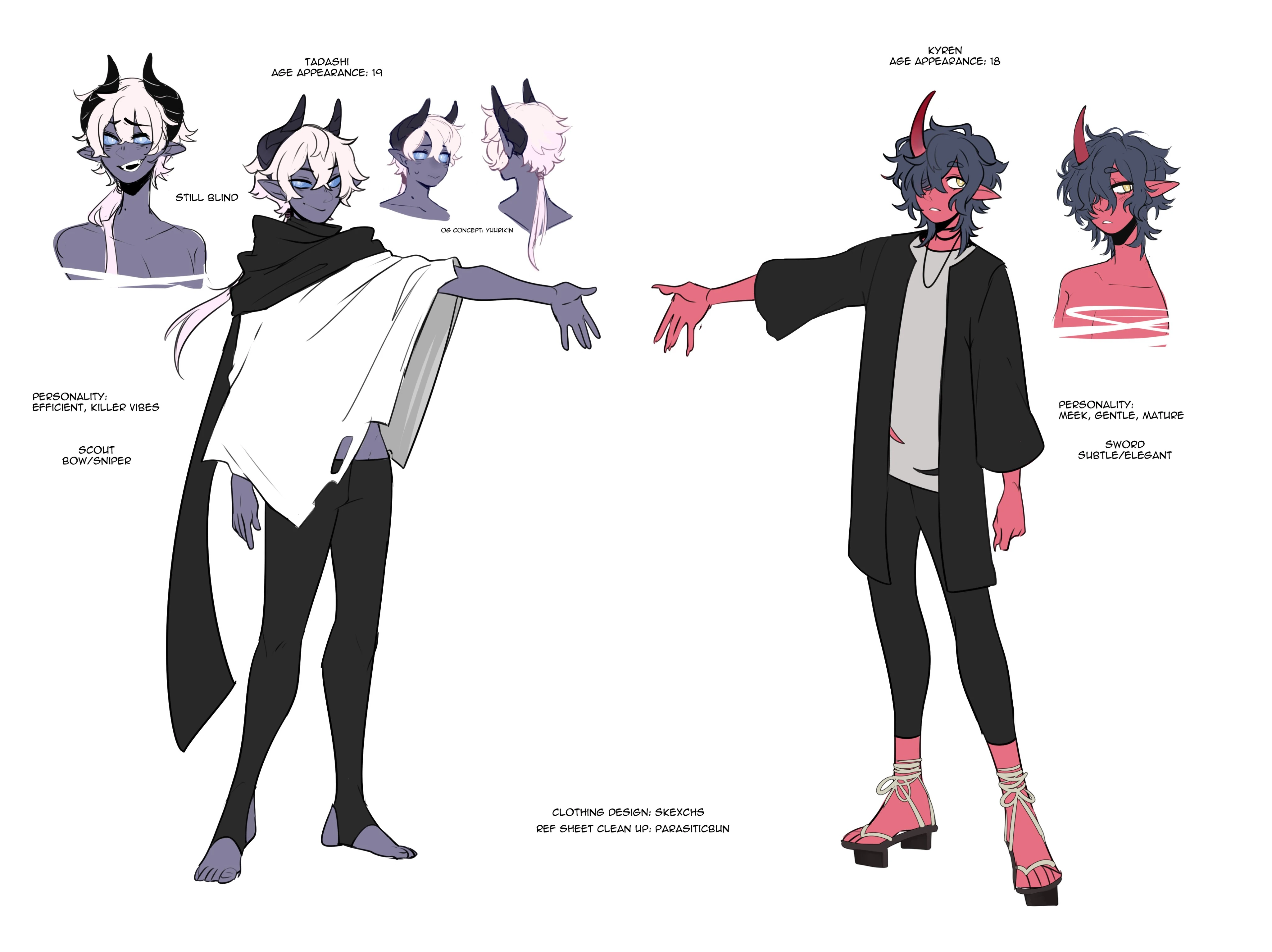 Tadashi and Kyren's Reference Sheet by ParasiticBun