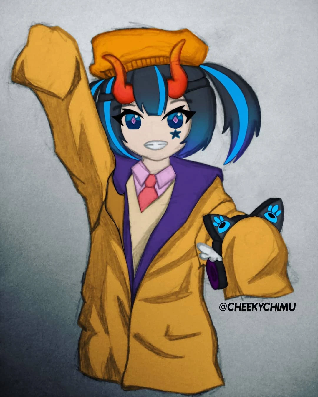 Cyan Nyan by @cheekychimu