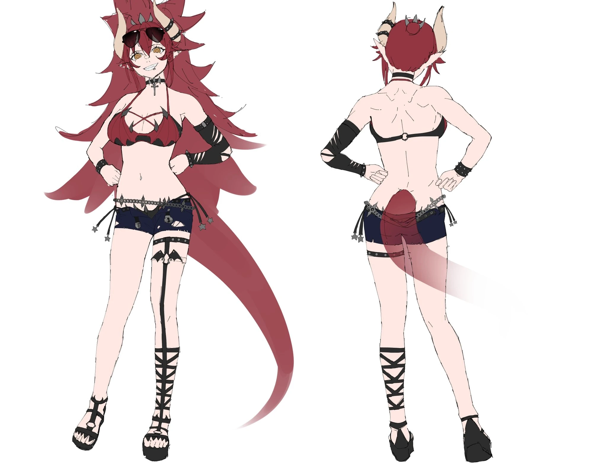 Zen's Swimsuit Ref with shorts by KuroiEnpitsu