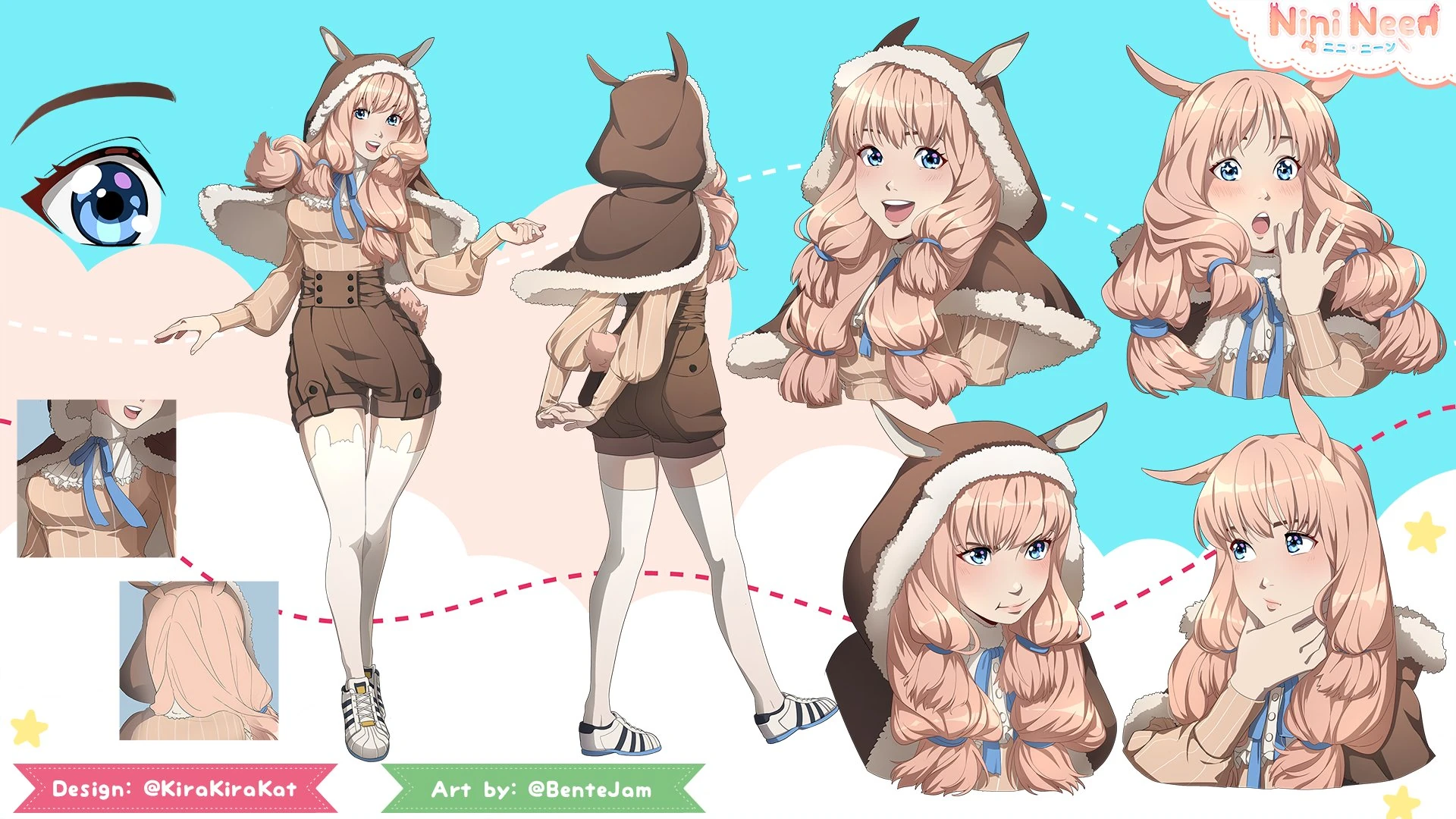 Character reference sheet by @BenteJam