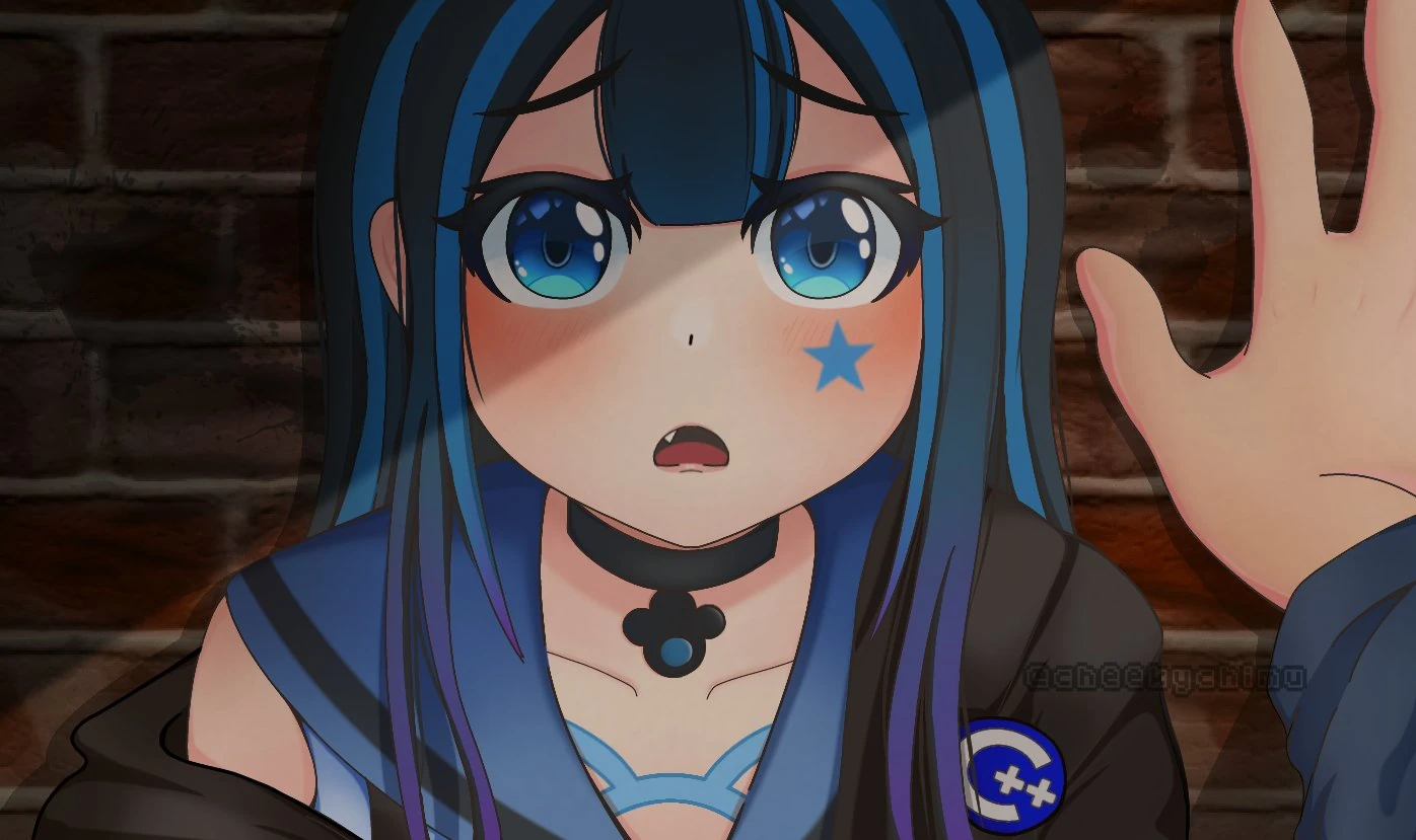 Cyan kabedon by cheekychimu
