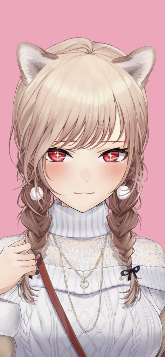 Winter Clothes With Braided Ponytail Hairstyle and Dog Ears