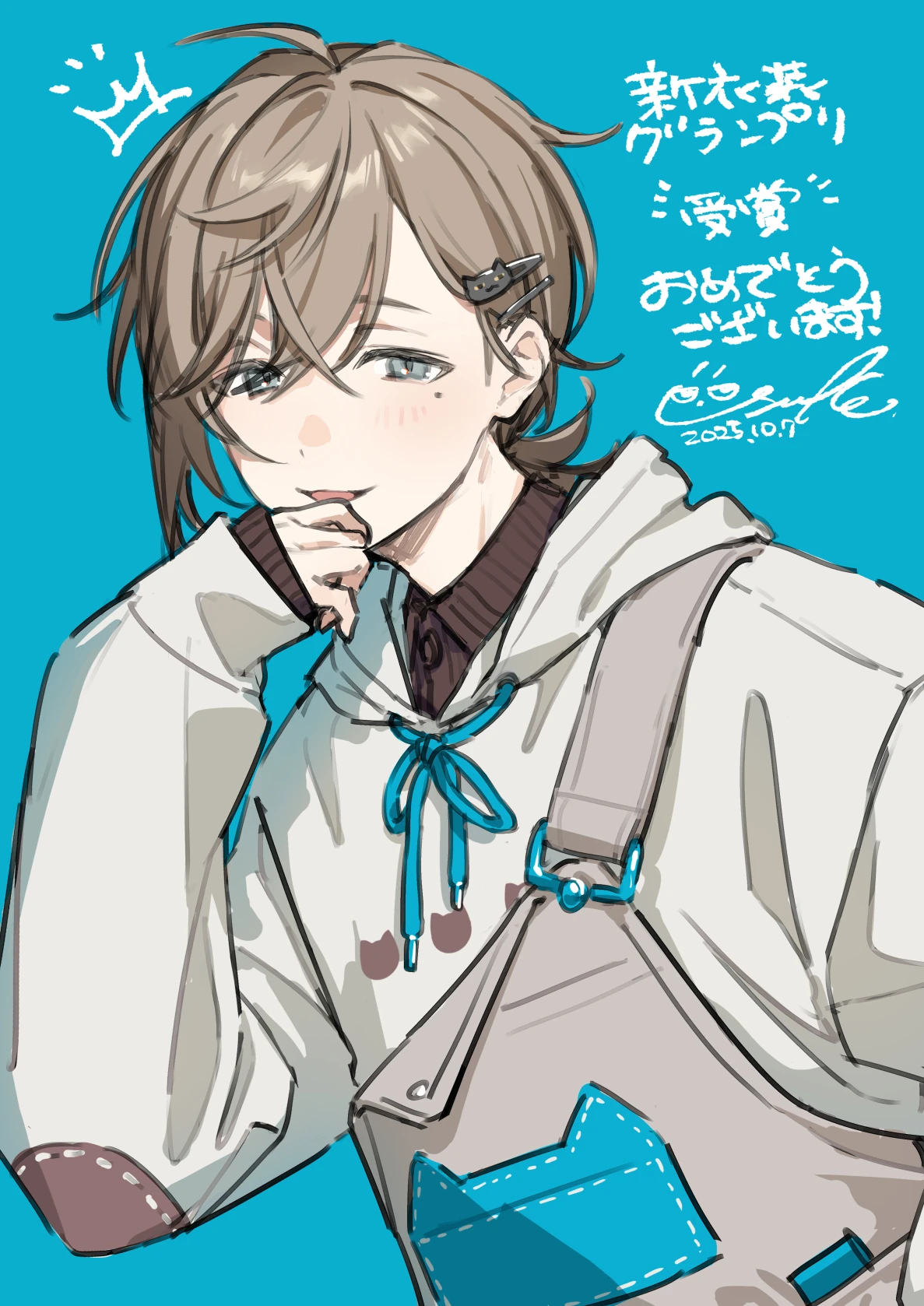 Hoodie x Overalls Outfit Illustration<br>by by U-suke