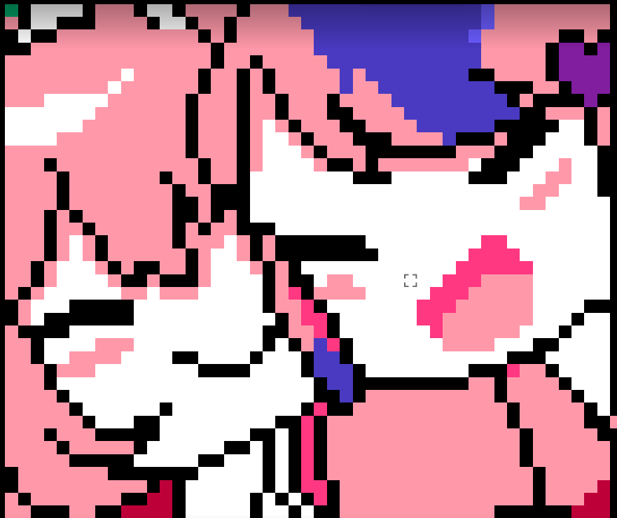 R/place pixel Ironmouse and Nyanners hug
