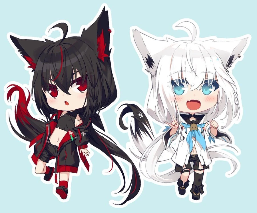 Kurokami Fubuki and Shirakami Fubuki<br>by Nagishiro Mito