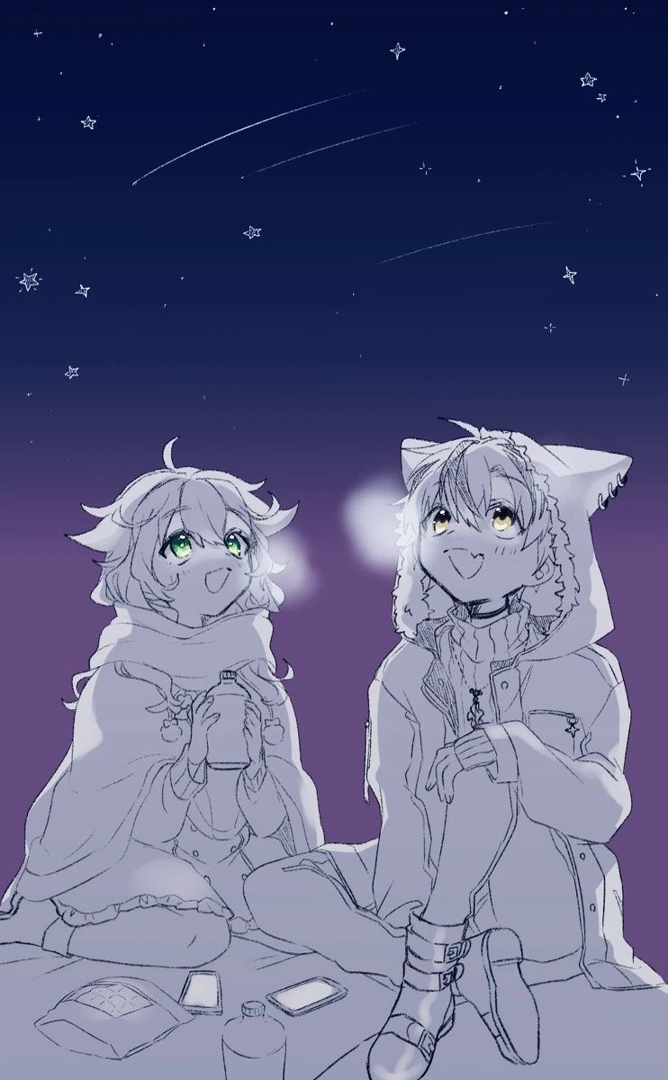 Warabeda Meiji and Saegusa Akina<br>by Harunpi