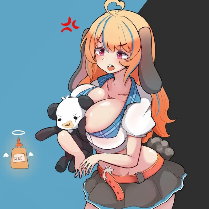Gyaru Bunny gif and panda Sae_Art