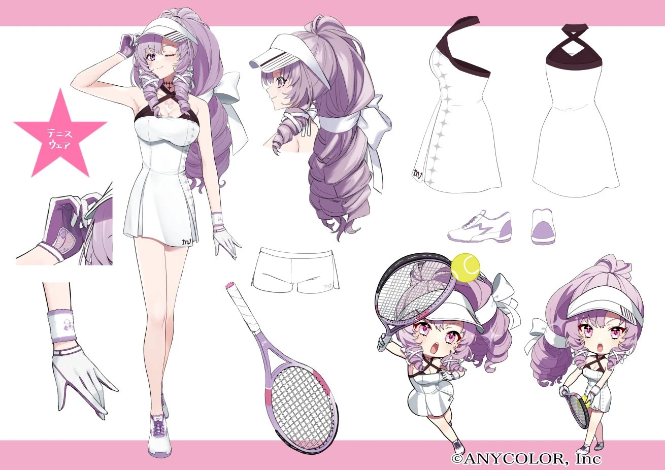 Menimeni Manimani MV Tennis Outfit reference sheet by Adumako