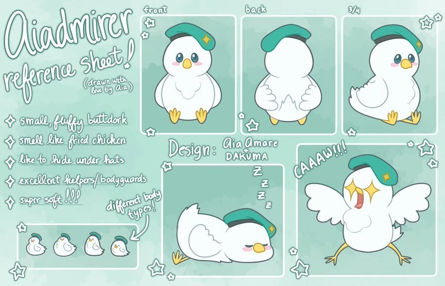 Aiadmirers Mascot Reference Sheet