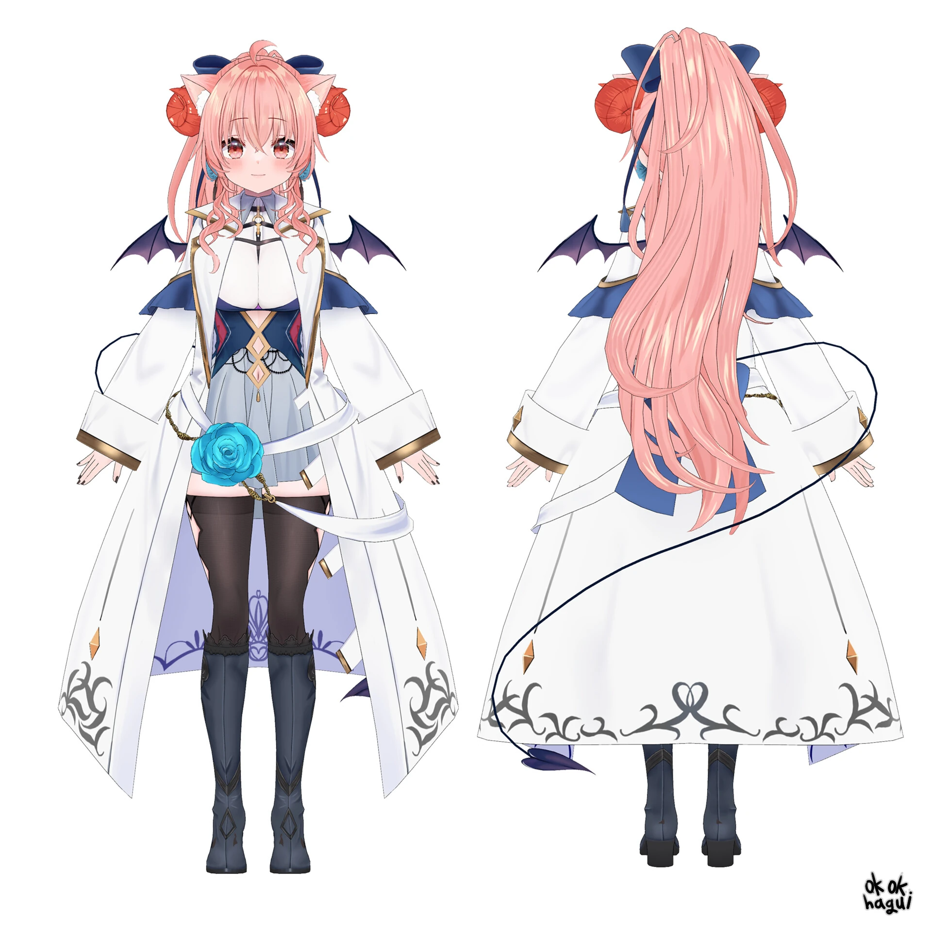 Model 2.0 2nd Outfit 3D Reference Sheet<br>by okok haguki