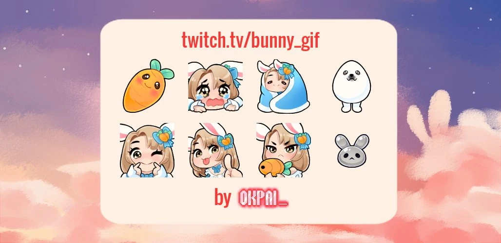 Bunny GIF Emotes 2 by Okpai