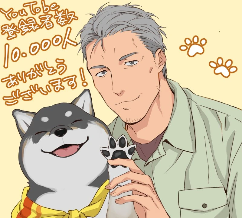 Kuroi Shiba and Maimoto Keisuke 10,000 Subscribers Illustration<br>by Ototo