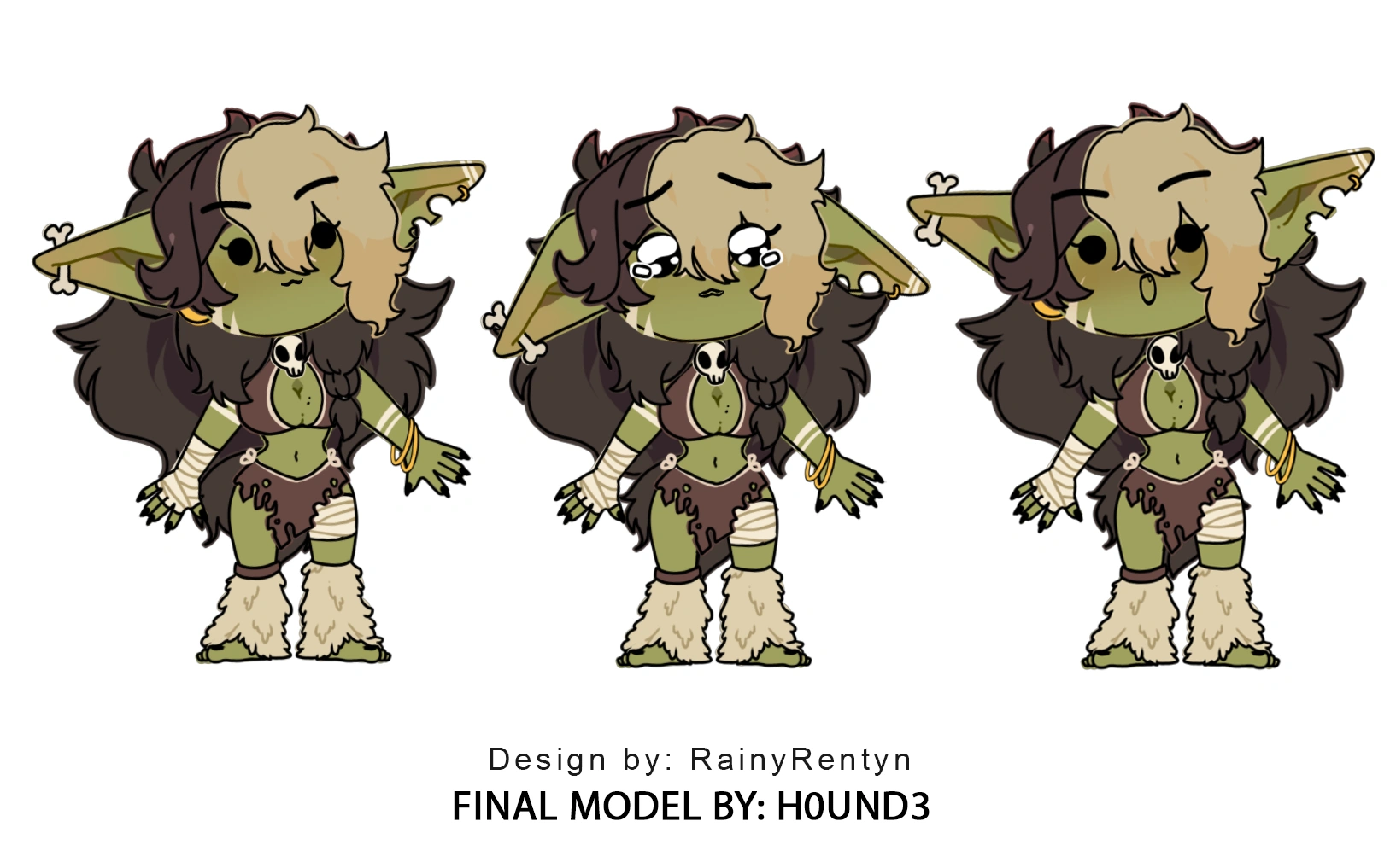 Chibi Goblin Live2D<br>Art + Rig by H0UND3