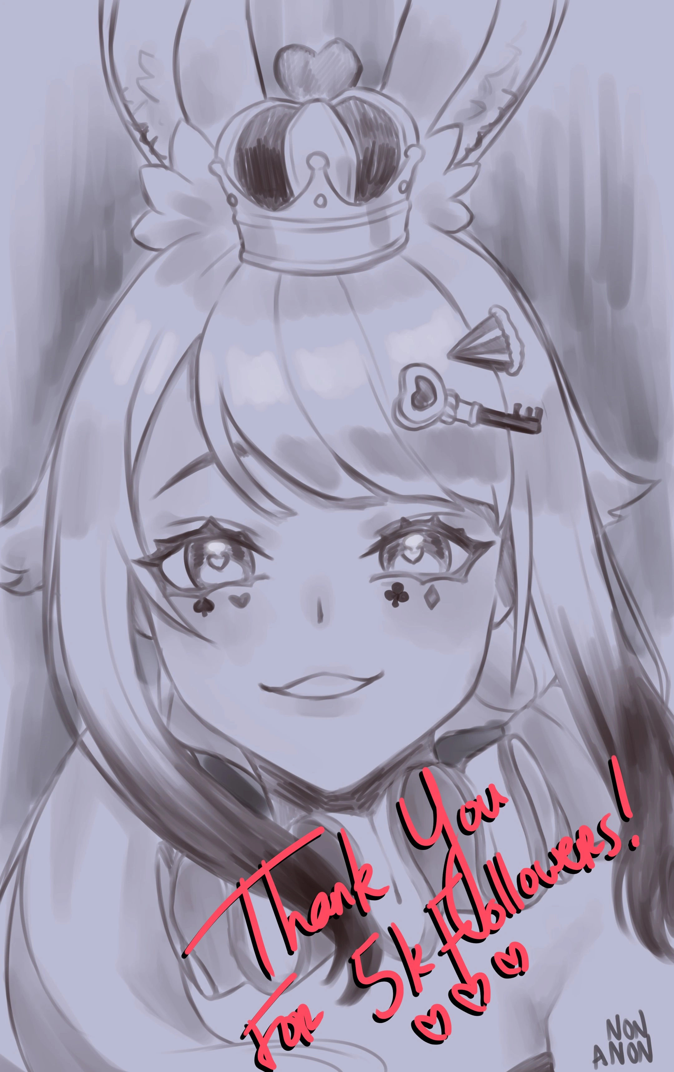 A self-portrait drawn for the 5k Twitter followers celebration