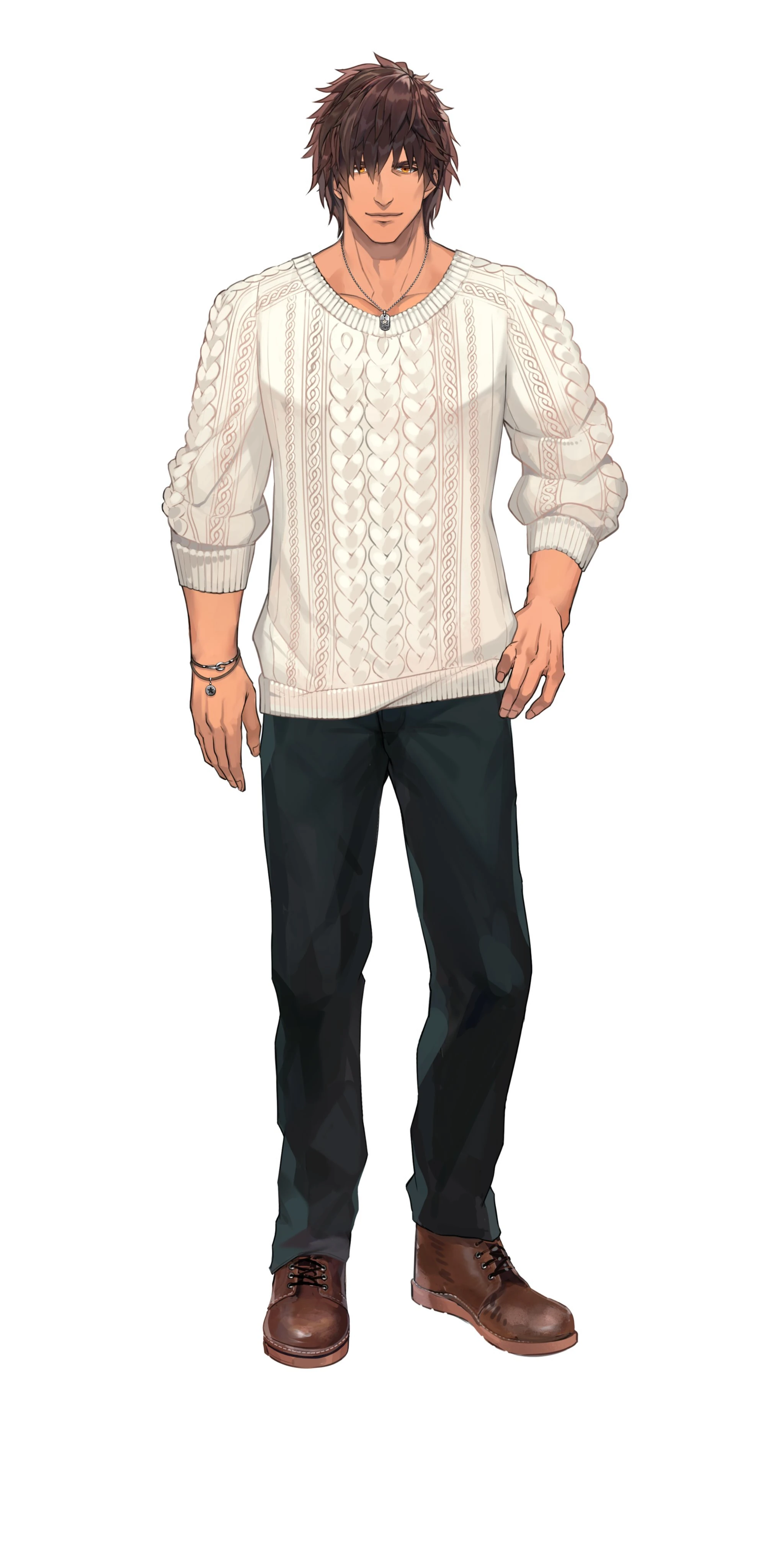 Loungewear With White Knit Sweater
