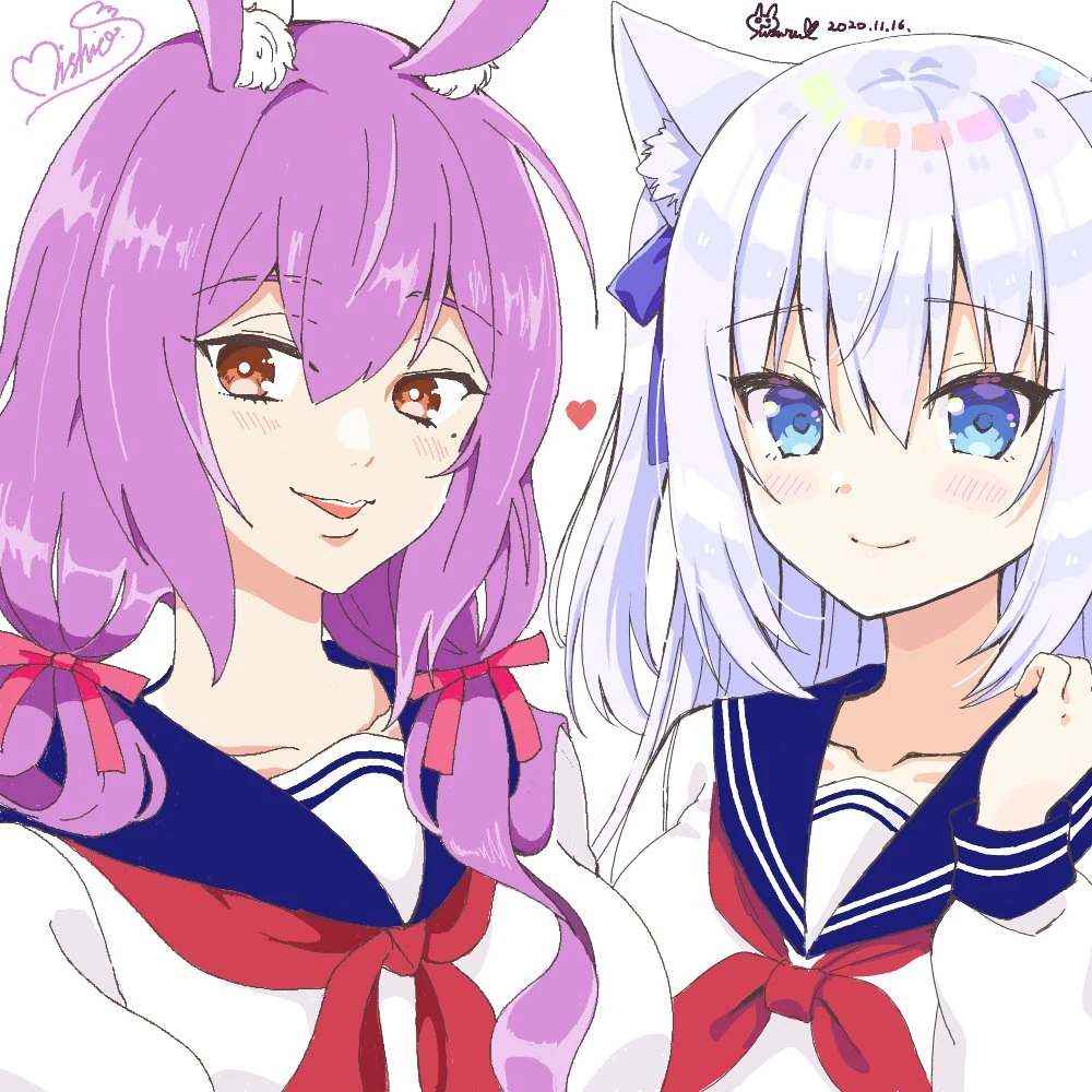 Shirayuki Mishiro and Yuzuru drawing collaboration stream