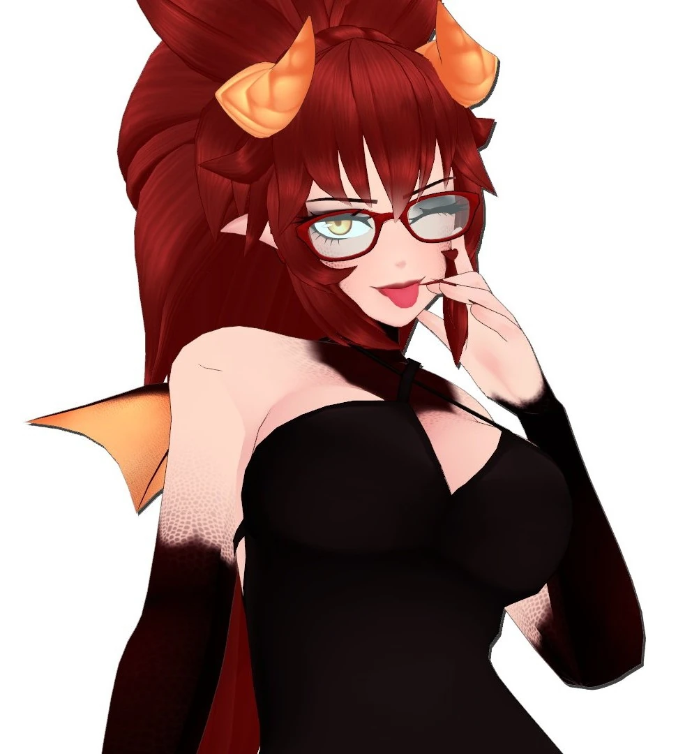 Dragon Zentreya Black Dress + Red Glasses