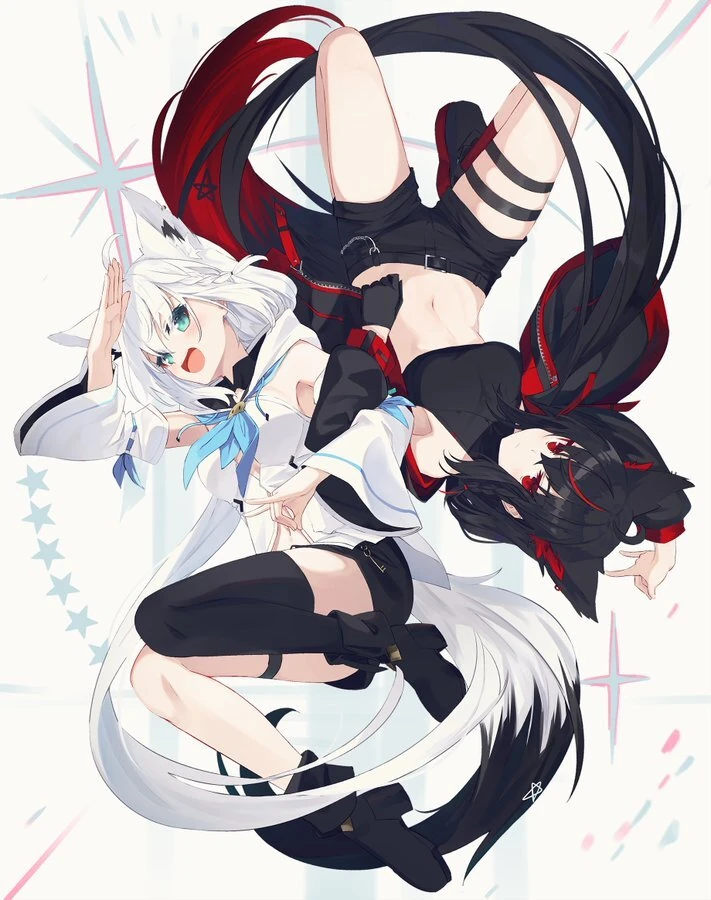 Kurokami Fubuki and Shirakami Fubuki<br>by Nagishiro Mito