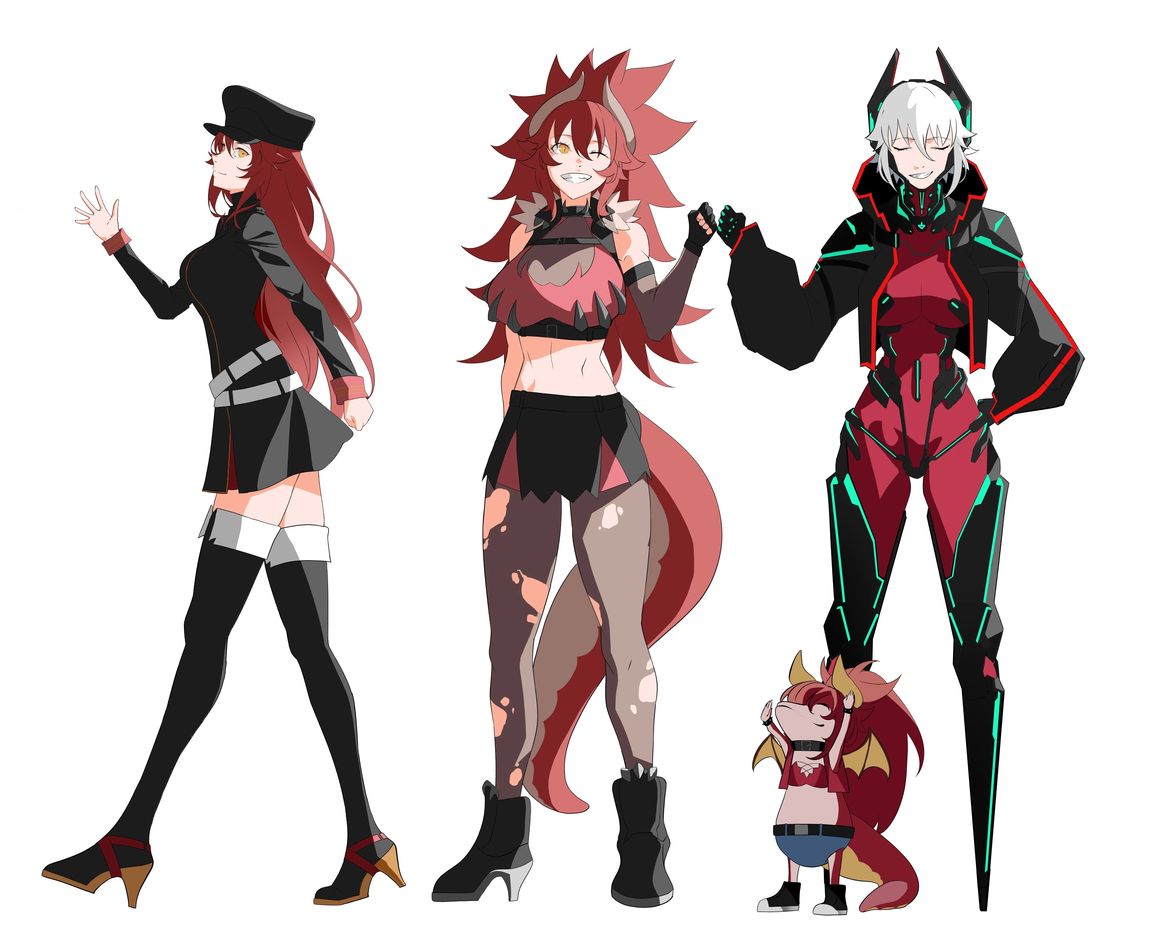 The 4 forms of Zentreya by KuroiEnpitsu