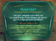 The Punchomatic's current punch out screen.
