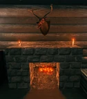 The log cabin fireplace