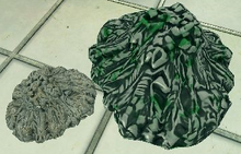 Two different objects melted with the laser welder.