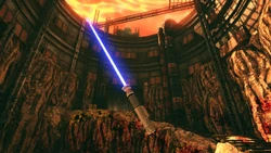 The lightsaber (activated)