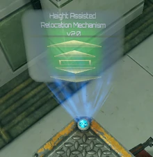 The J-HARM's holographic screen, as seen close up.