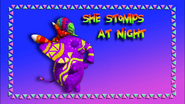 The US title card for She Stomps at Night.